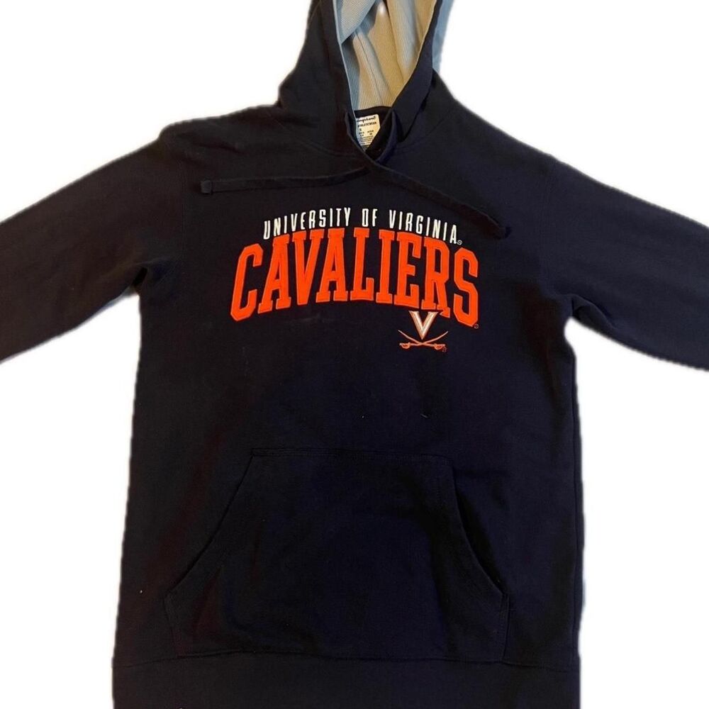 Champion Men's Navy and Orange Hoodie